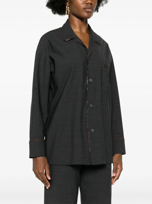 bead-trim shirt